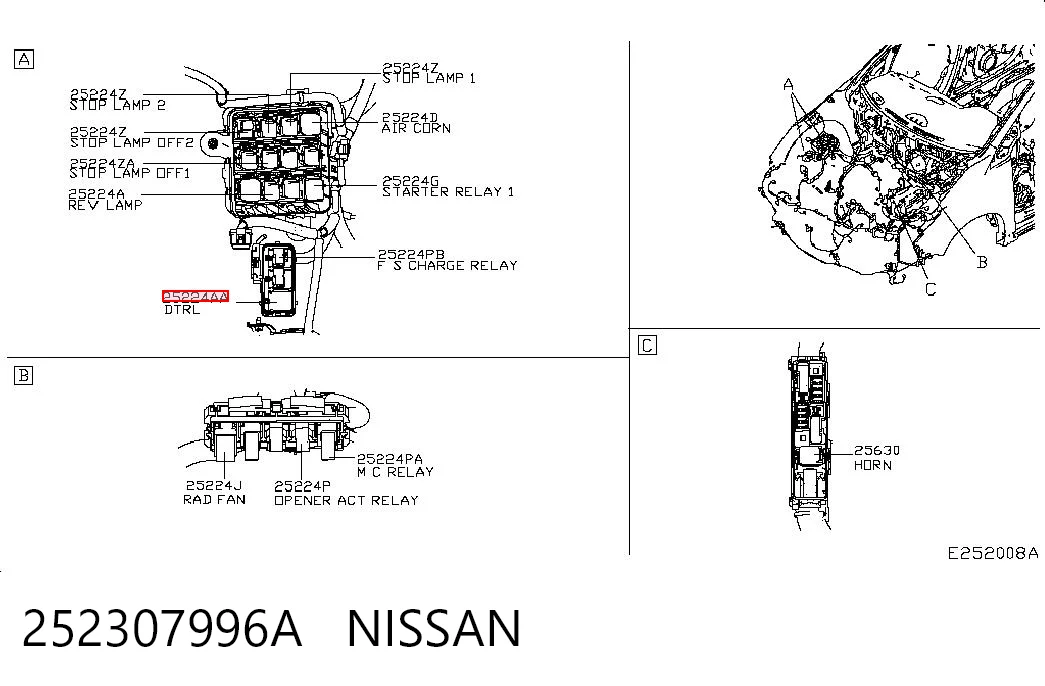 252307996A Nissan/Infiniti Przekaźnik lamp przeciwmgielnych