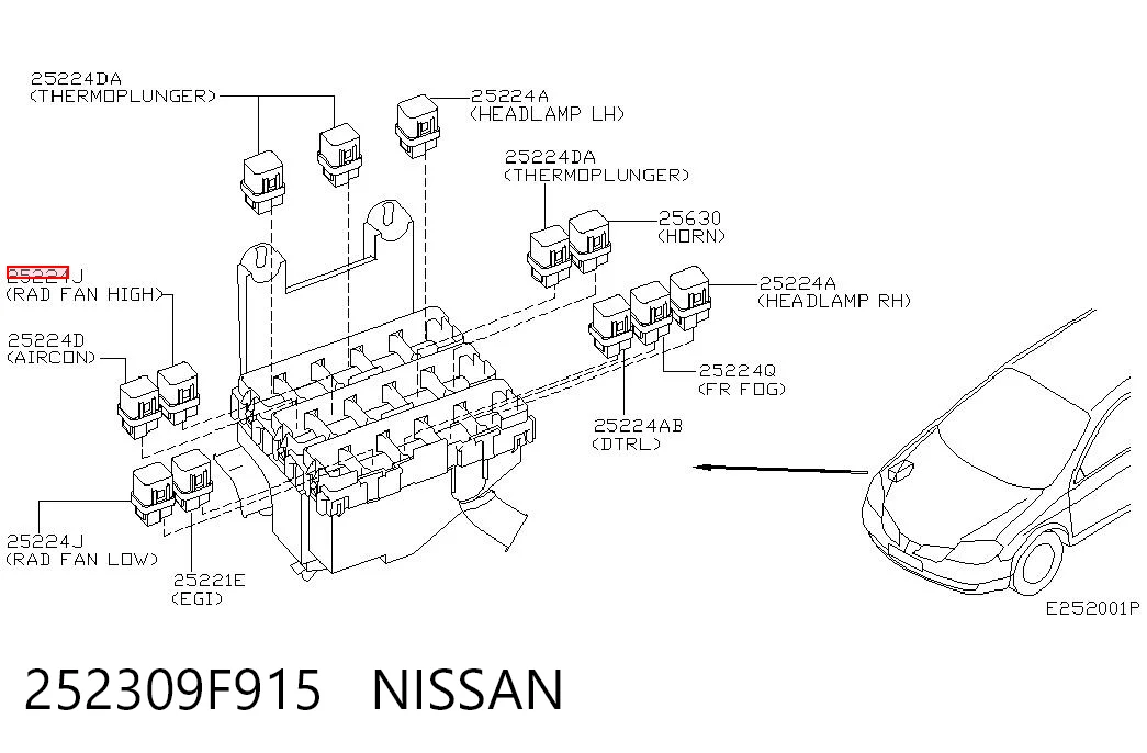 Przekaźnik wentylatora do Nissan Almera II N16