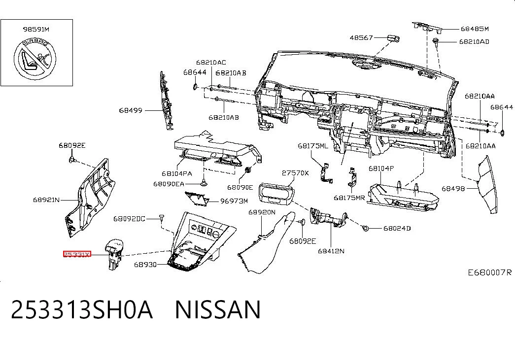 253313SH0A Nissan/Infiniti Zapalniczka