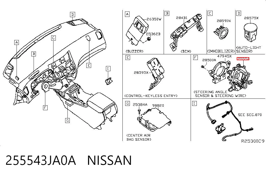 255543JA0A Nissan/Infiniti Pierścień kontaktowy AIRBAG, taśma kierownicy