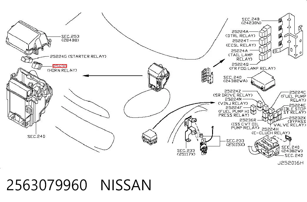 2563079960 Nissan/Infiniti Przekaźnik sygnału dźwiękowego