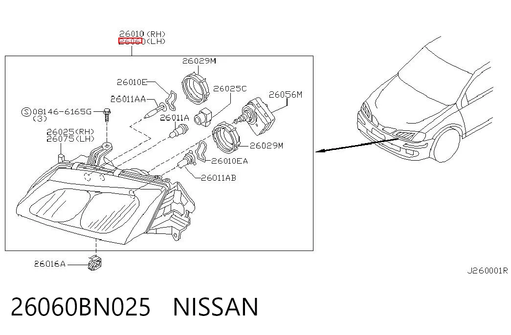 Reflektor lewy Nissan Almera II sedana (N16) (2000 - 2006) cena, od 64,79 USD