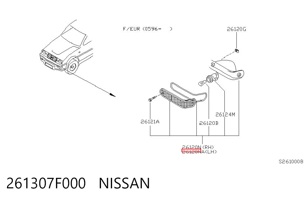 Kierunkowskaz lewy do Nissan Terrano II R20
