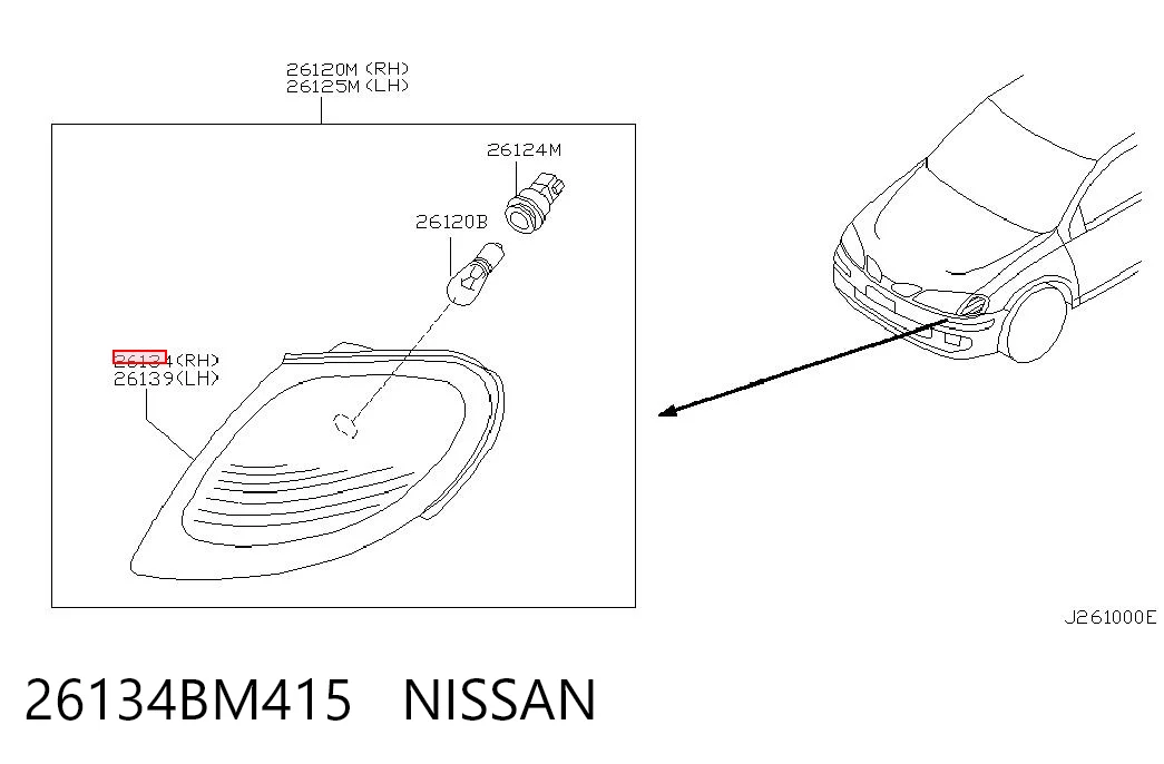 Do koszyka Kierunkowskaz prawy Nissan Almera II N16