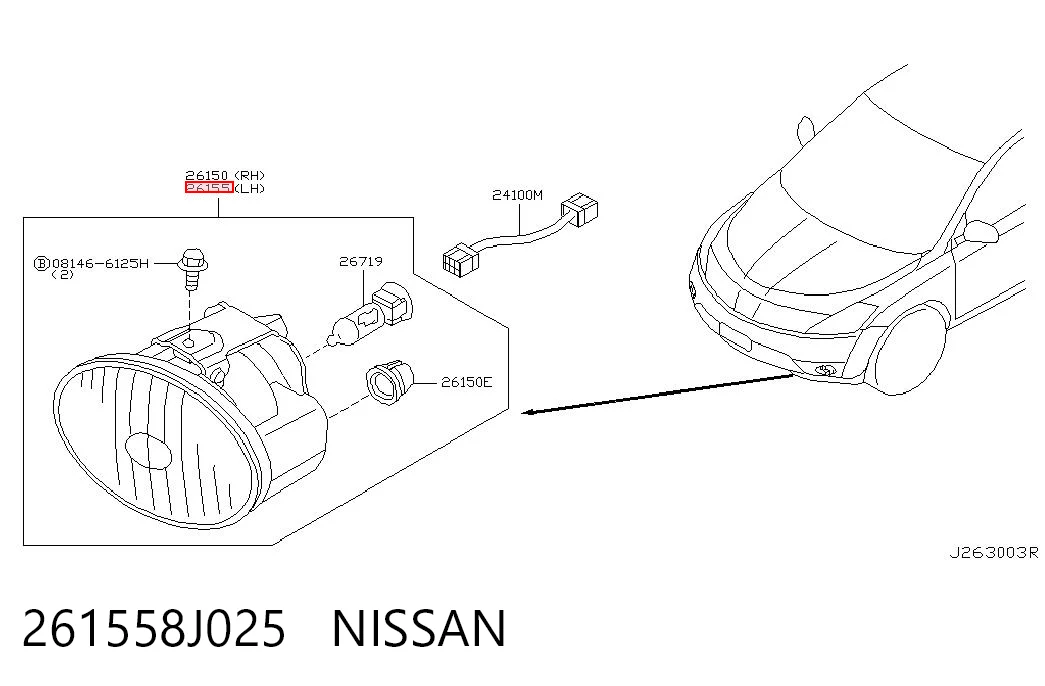 Lampa przeciwmgielna lewa do Nissan Altima L31 