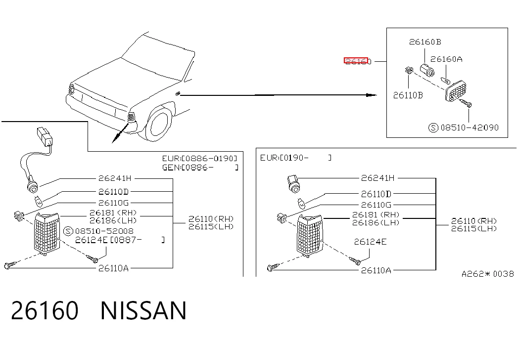 Powtarzacz kierunkowskazu na błotniku do Nissan Terrano I WD21