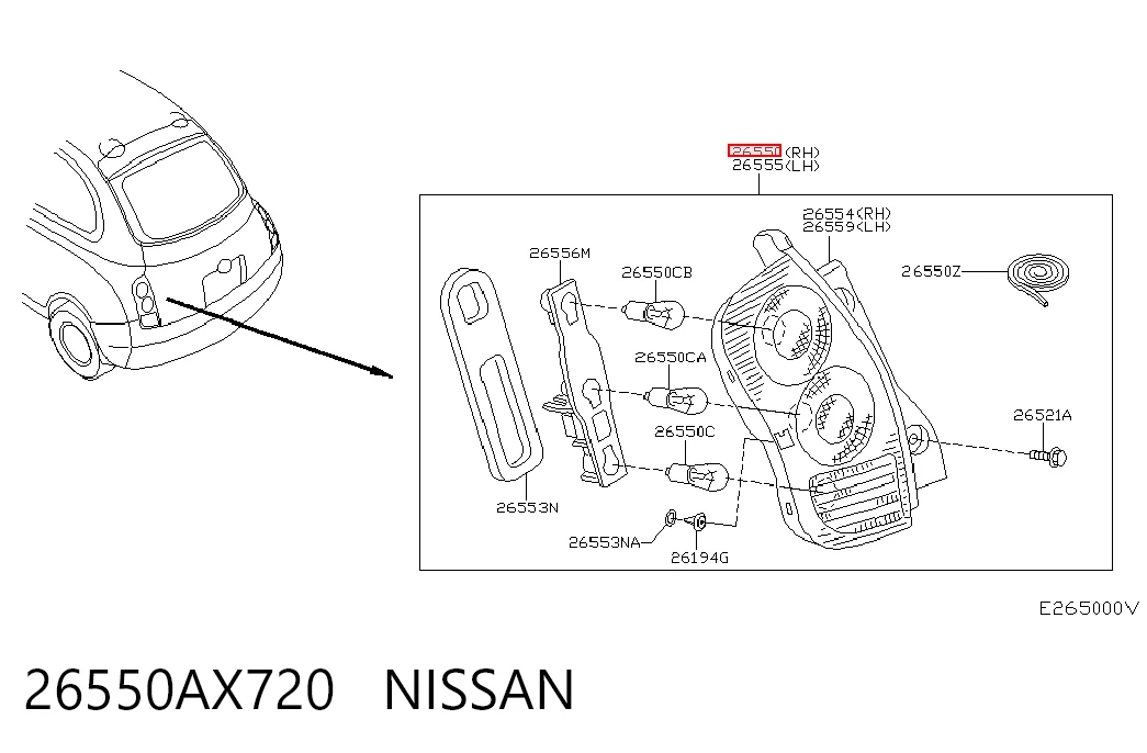 Lampa zespolona tylna prawa do Nissan Micra  K12