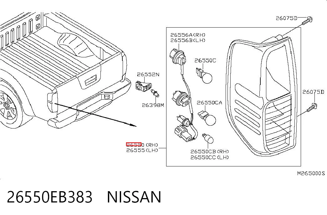 Lampa zespolona tylna prawa do Nissan Navara NP300 III D40