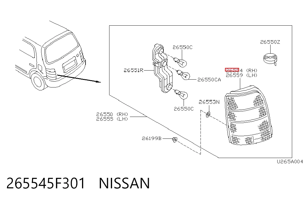 Lampa zespolona tylna prawa do Nissan Micra  K11