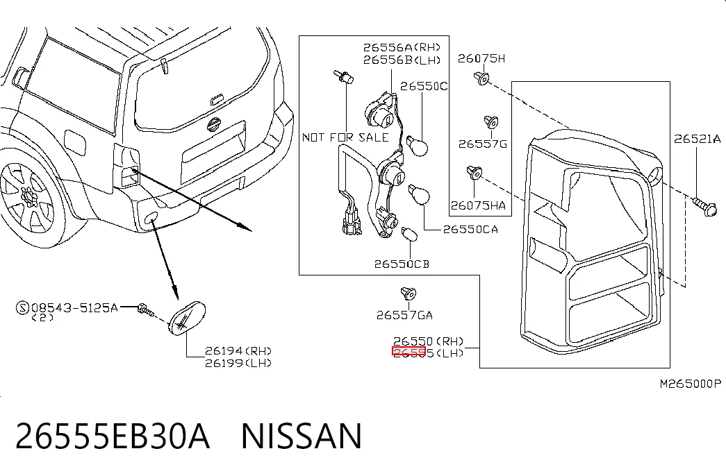 Lampa zespolona tylna lewa do Nissan Pathfinder  R51M