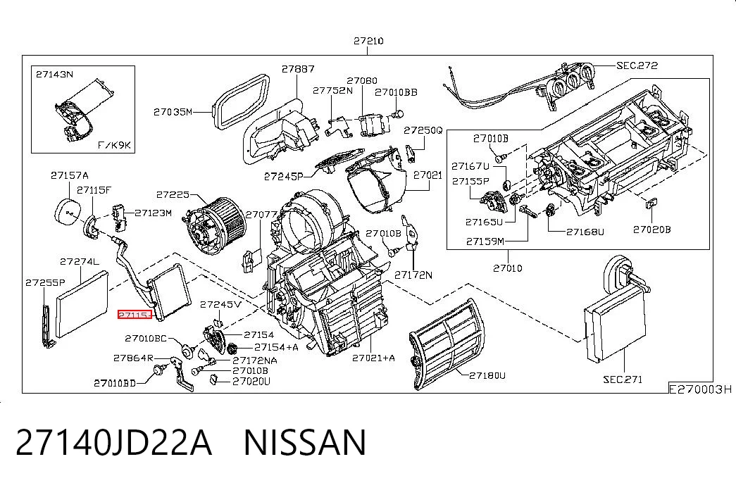 Chłodnica nagrzewnicy (ogrzewacza) Nissan Qashqai +2 I SUV (J10) (2007 - 2014) cena, od 68,68 USD