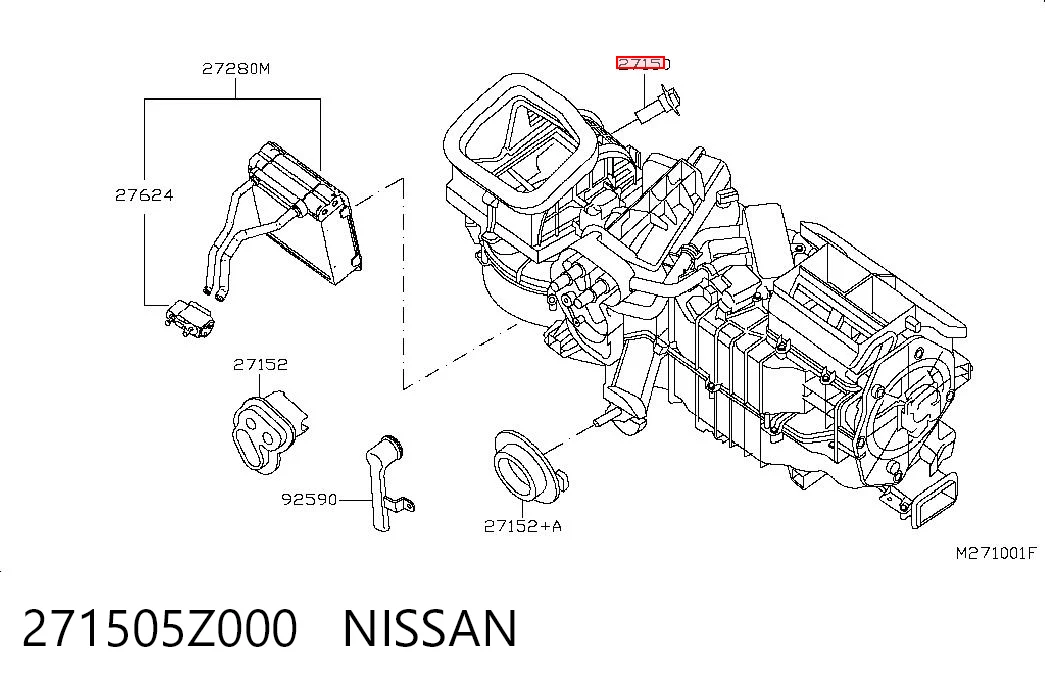 271505Z000 Nissan/Infiniti Rezystor wentylatora nagrzewnicy (ogrzewacza kabiny)
