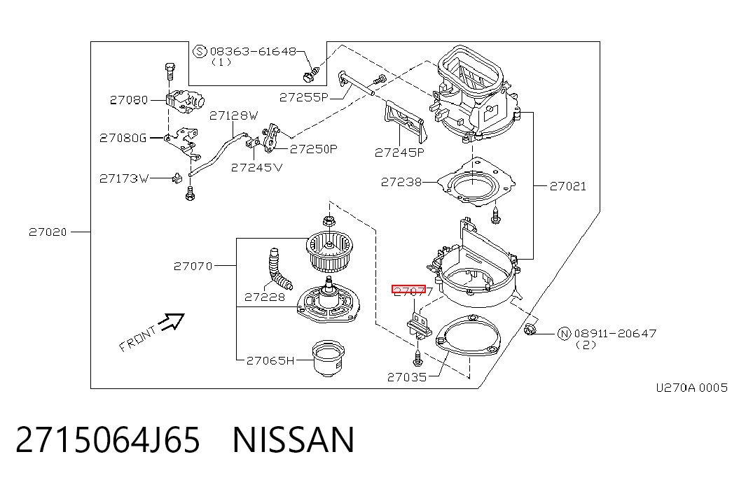Rezystor wentylatora nagrzewnicy (ogrzewacza kabiny) do Nissan Primera  P10