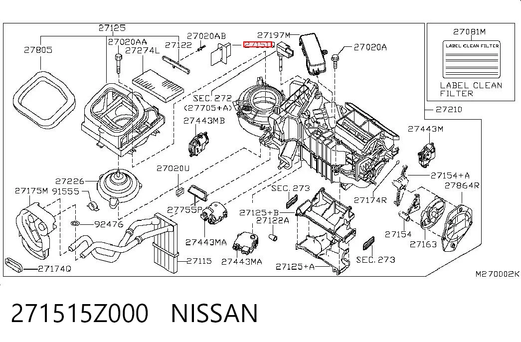271515Z000 Nissan/Infiniti Rezystor wentylatora nagrzewnicy (ogrzewacza kabiny)