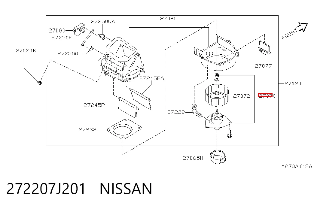 Silniczek wentylatora nagrzewnicy (ogrzewacza wnętrza) do Nissan Maxima  A32