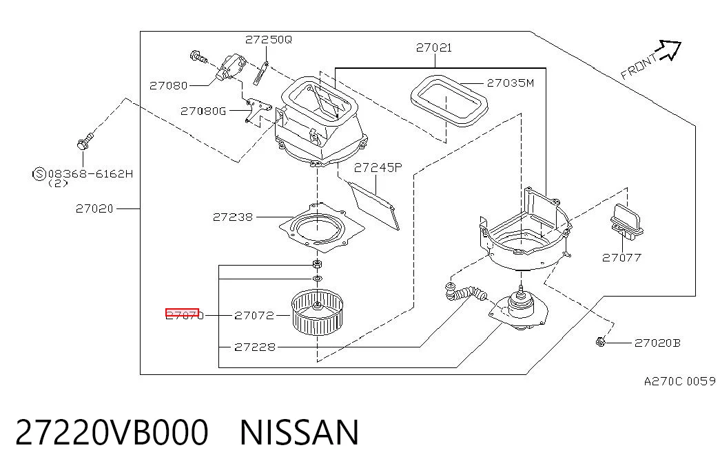 Silniczek wentylatora nagrzewnicy (ogrzewacza wnętrza) do Nissan Patrol Y61
