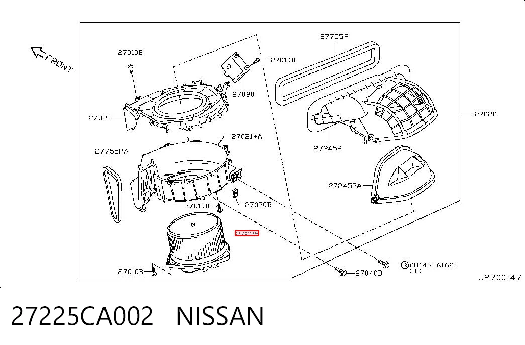 Silniczek wentylatora nagrzewnicy (ogrzewacza wnętrza) do Nissan Teana  J32