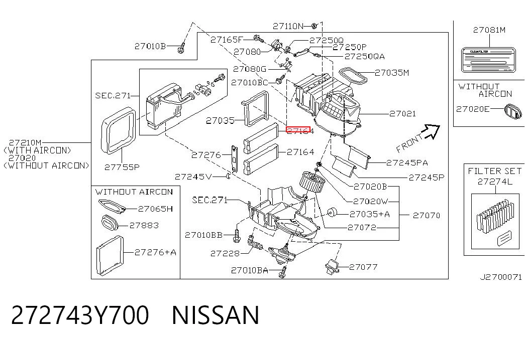 272743Y700 Nissan/Infiniti Filtr kabiny