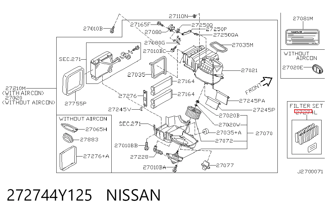272744Y125 Nissan/Infiniti Filtr kabiny