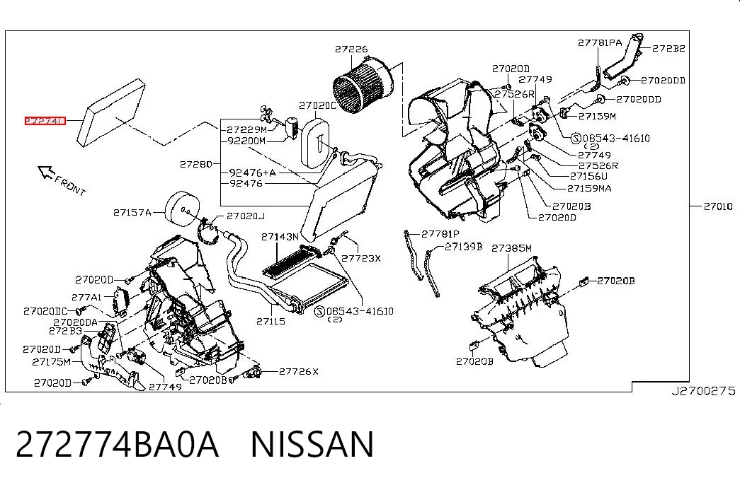 272774BA0A Nissan/Infiniti Filtr kabiny