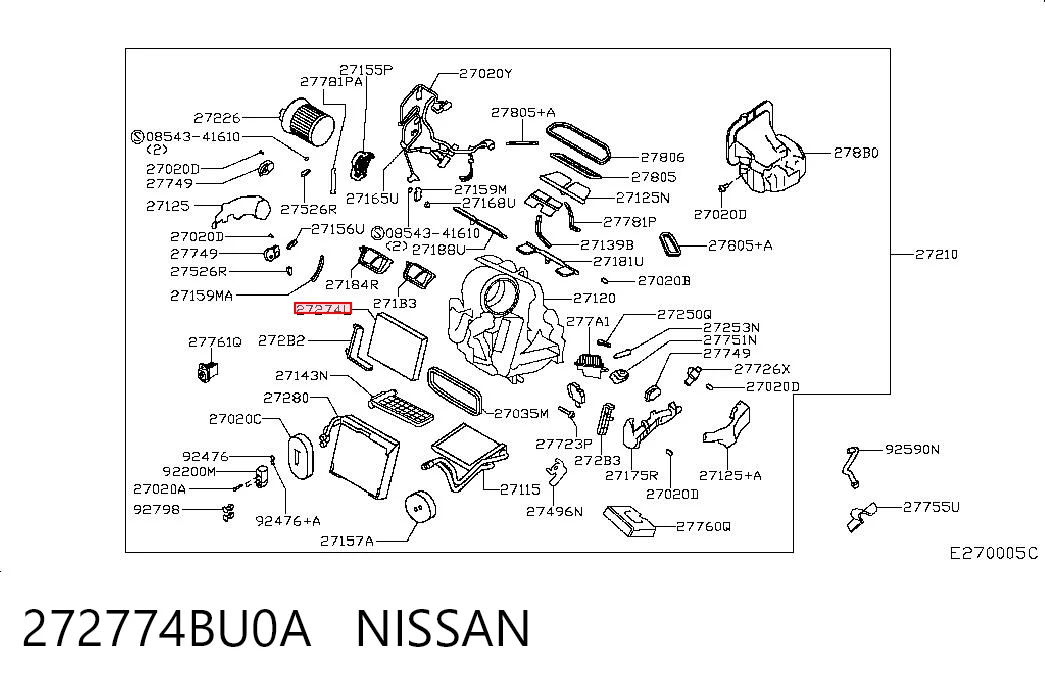 272774BU0A Nissan/Infiniti Filtr kabiny