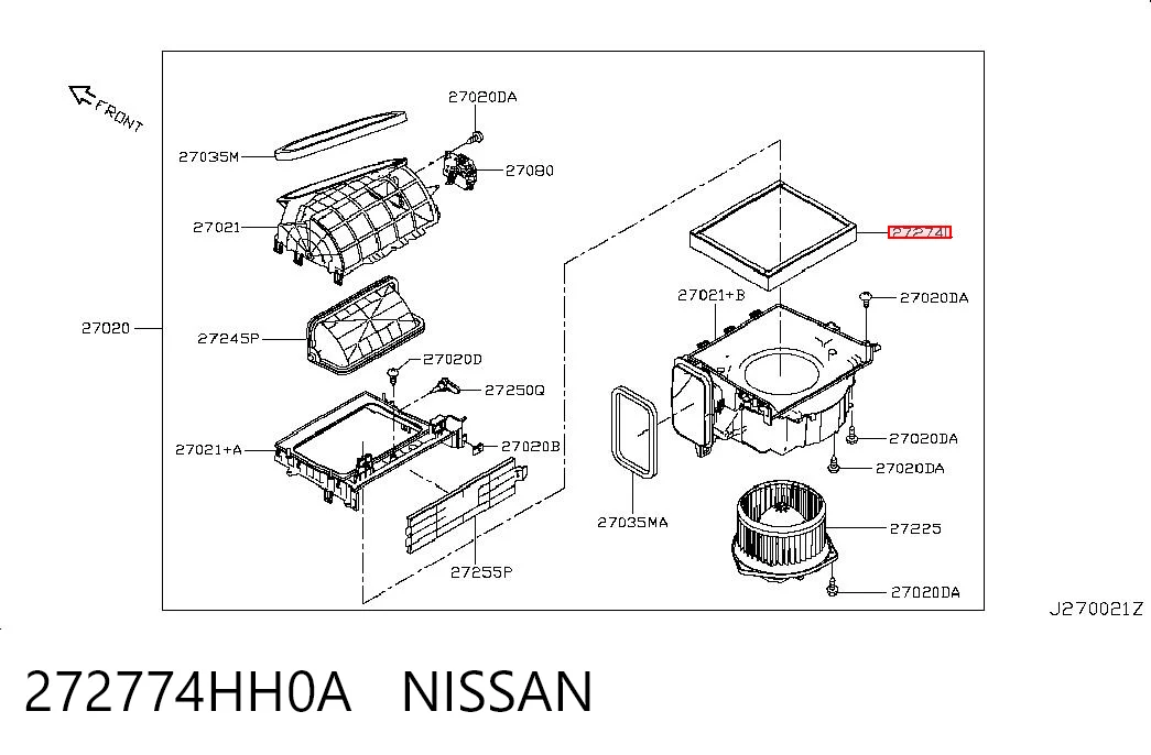 272774HH0A Nissan/Infiniti Filtr kabiny