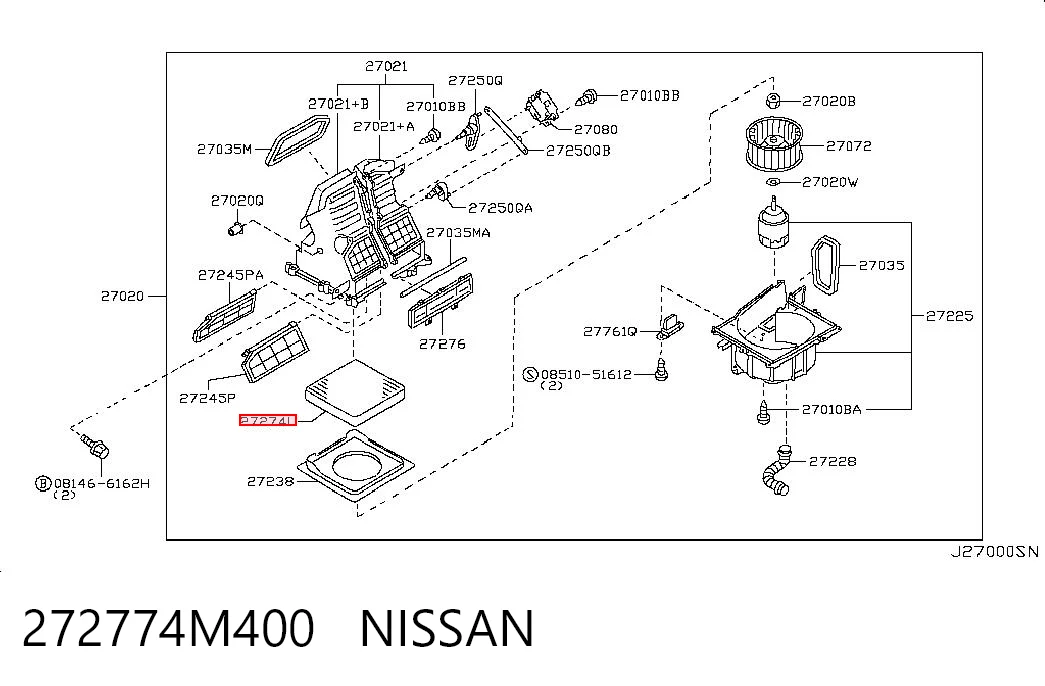 272774M400 Nissan/Infiniti Filtr kabiny
