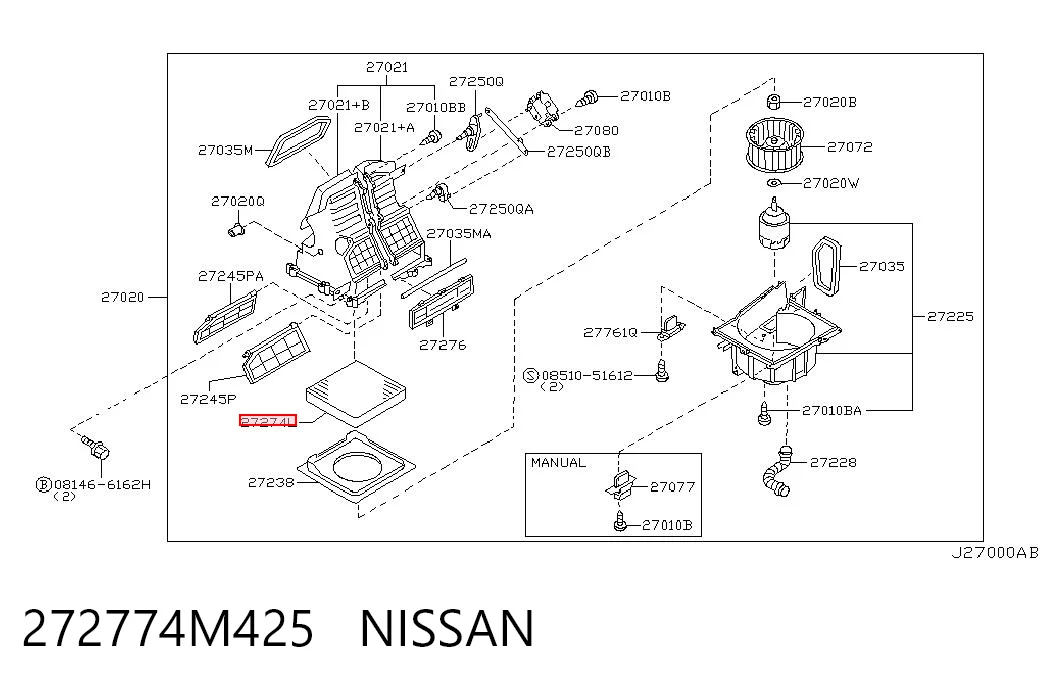 272774M425 Nissan/Infiniti Filtr kabiny