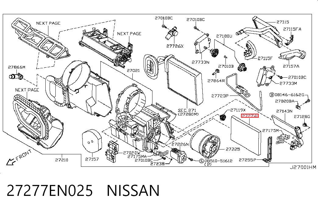 27277EN025 Nissan/Infiniti Filtr kabiny