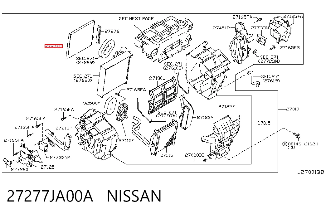 27277JA00A Nissan/Infiniti Filtr kabiny