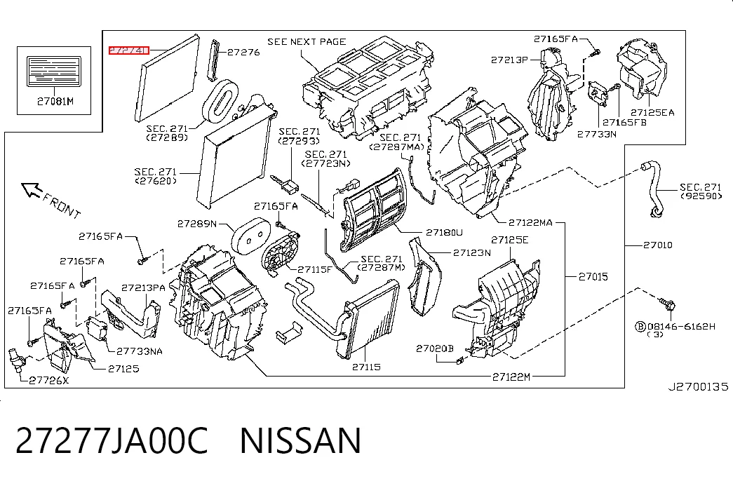27277JA00C Nissan/Infiniti Filtr kabiny