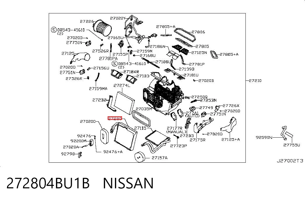 Parownik klimatyzacji do Nissan Rogue  T32U