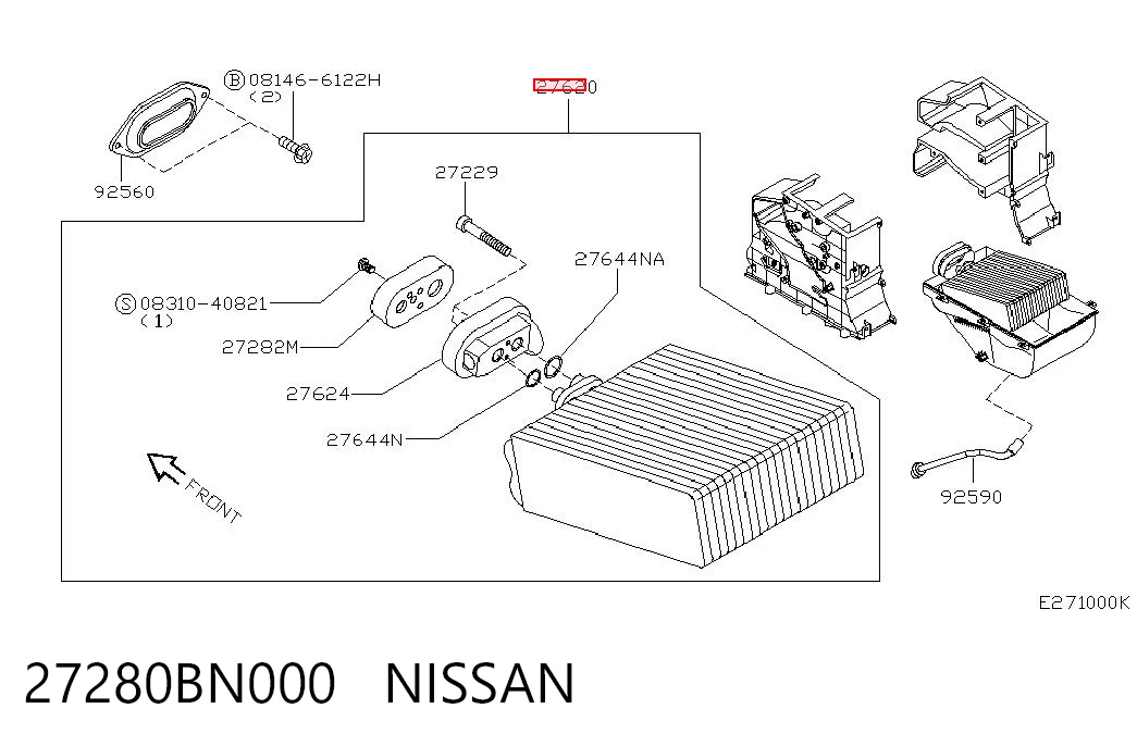 Parownik klimatyzacji do Nissan Almera N16