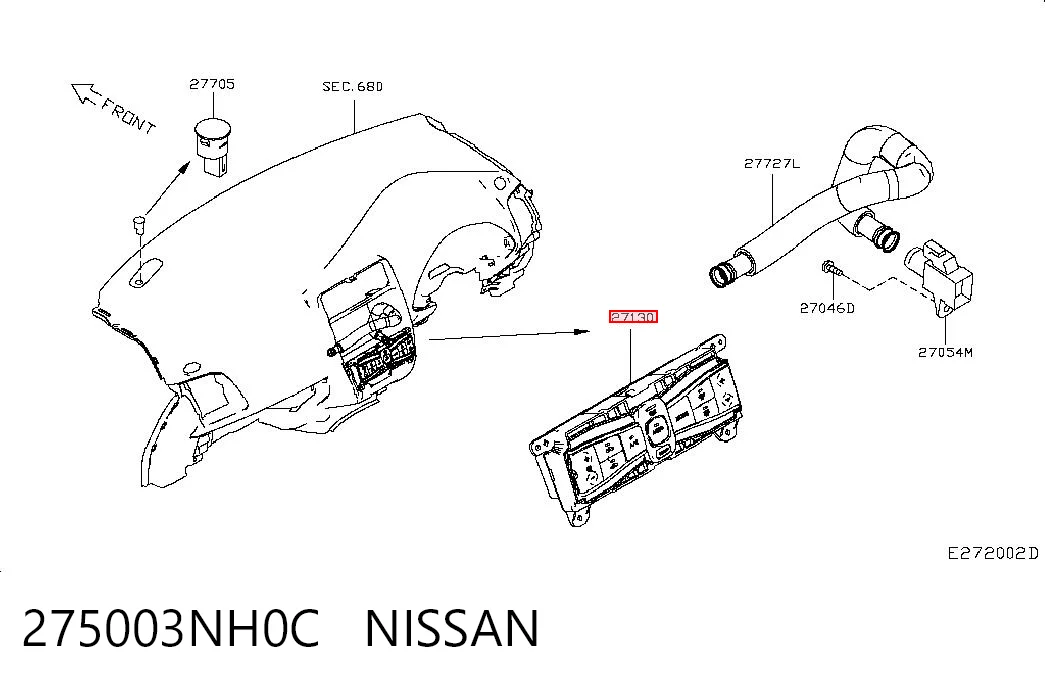 Sterownik trybów ogrzewania/klimatyzacji Nissan LEAF I hatchback (ZE0U) (2012 - 2017) cena, od 168,79 USD