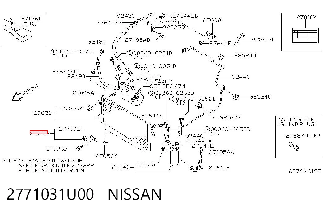 Czujnik temperatury zewnętrznej do Nissan Almera TINO V10