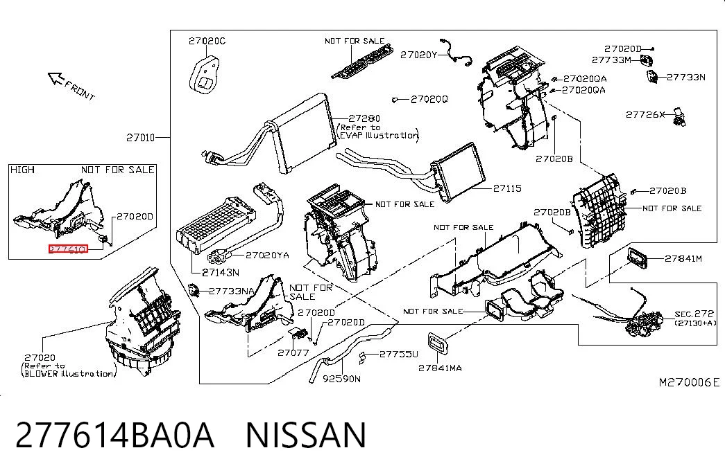 277614BA0A Nissan/Infiniti Rezystor wentylatora nagrzewnicy (ogrzewacza kabiny)