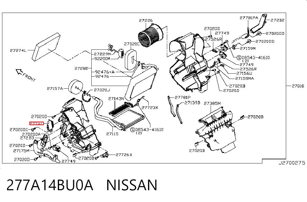 277A14BU0A Nissan/Infiniti Rezystor wentylatora nagrzewnicy (ogrzewacza kabiny)