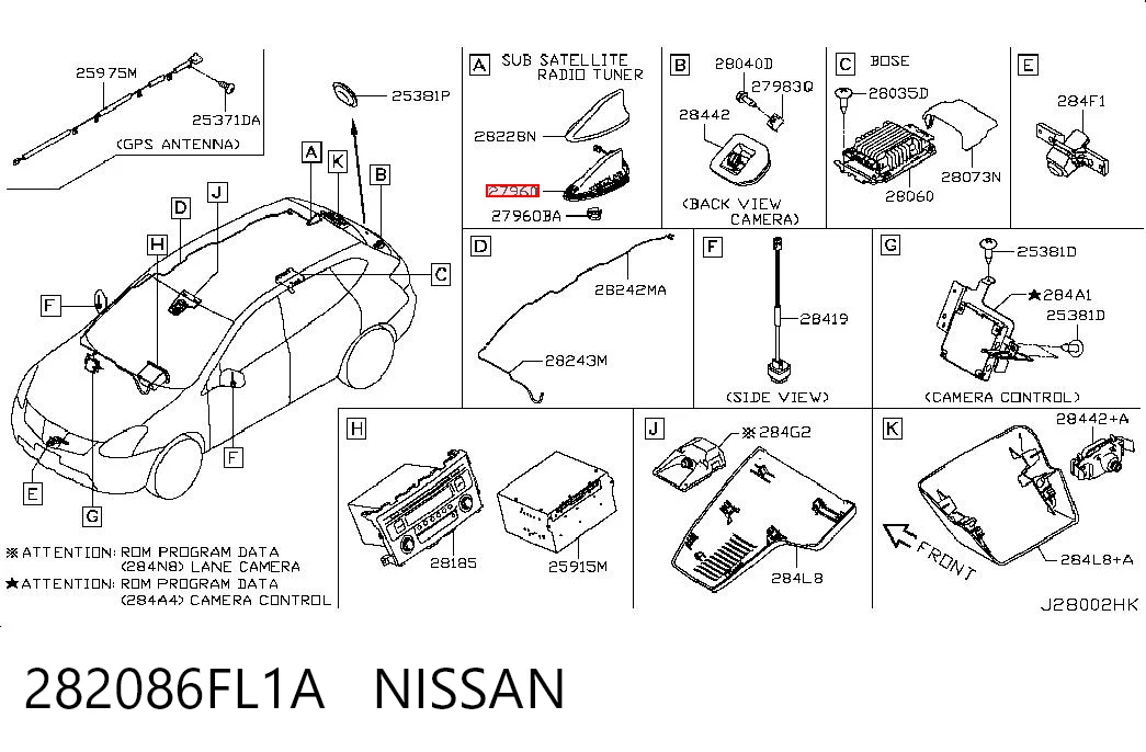 Antena do Nissan Rogue  T32U