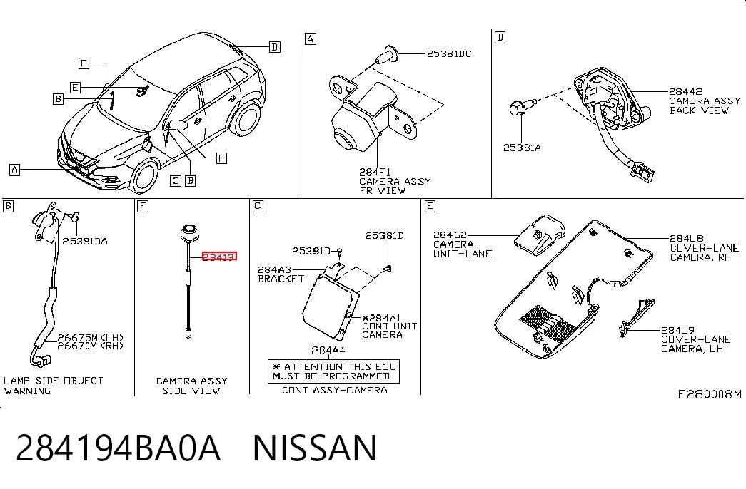 284194BA0A Nissan/Infiniti Kamera systemu zapewnienia widoczności
