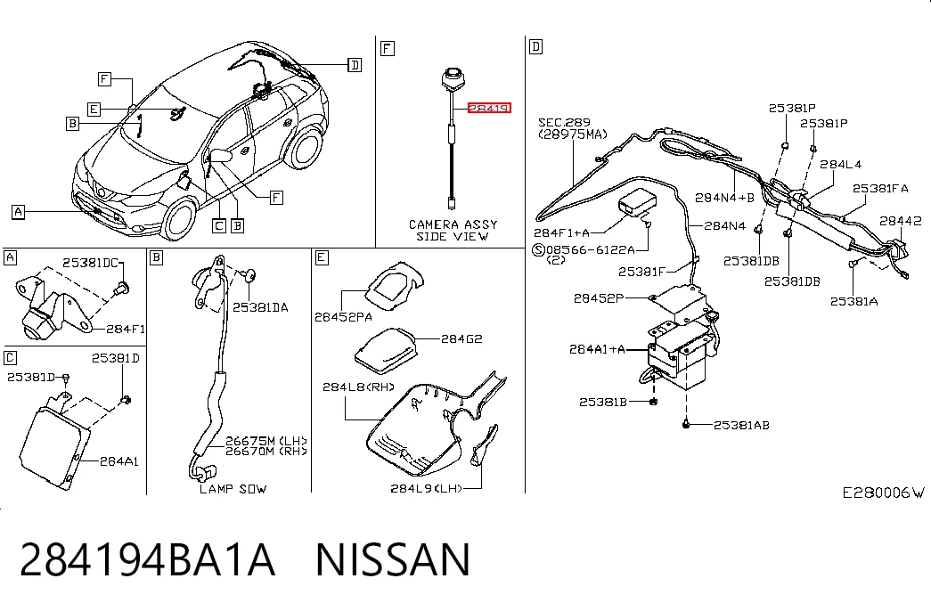 284194BA1A Nissan/Infiniti Kamera systemu zapewnienia widoczności