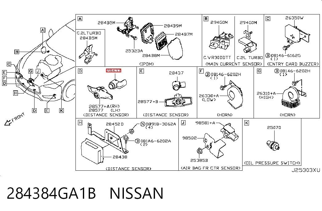 284384GA1B Nissan/Infiniti Czujnik Radarowy odległości
