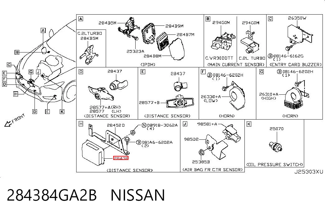 284384GA2B Nissan/Infiniti Czujnik Radarowy odległości