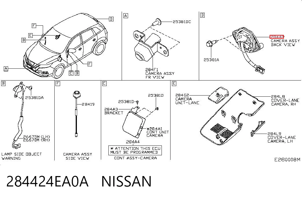 284424EA0A Nissan/Infiniti Kamera systemu zapewnienia widoczności