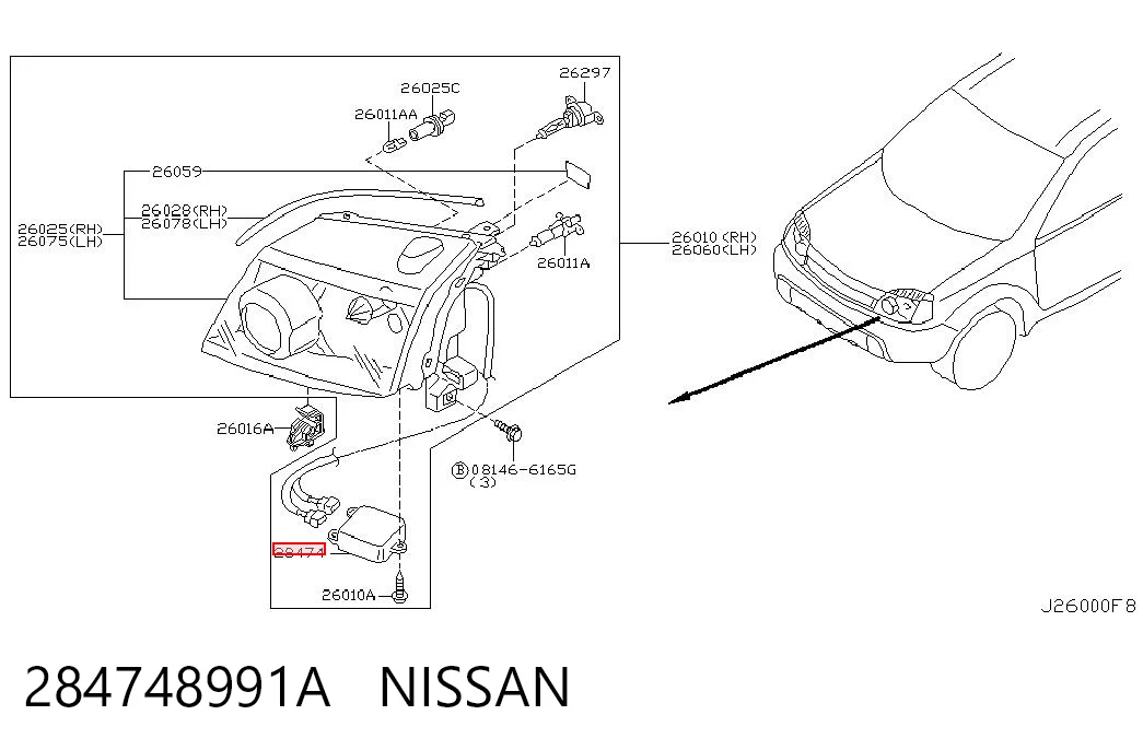284748991A Nissan/Infiniti Ksenon, sterownik