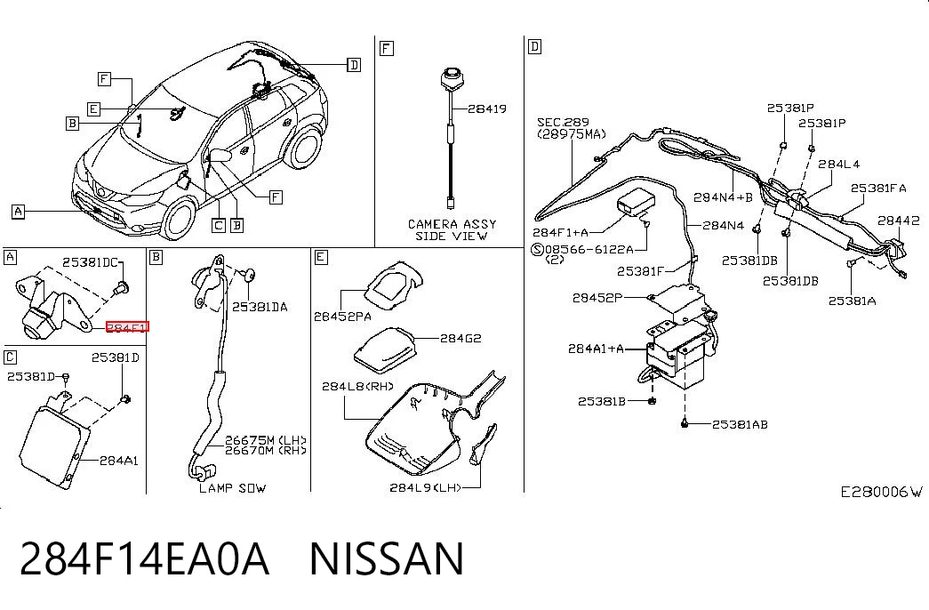 284F14EA0A Nissan/Infiniti Kamera systemu zapewnienia widoczności
