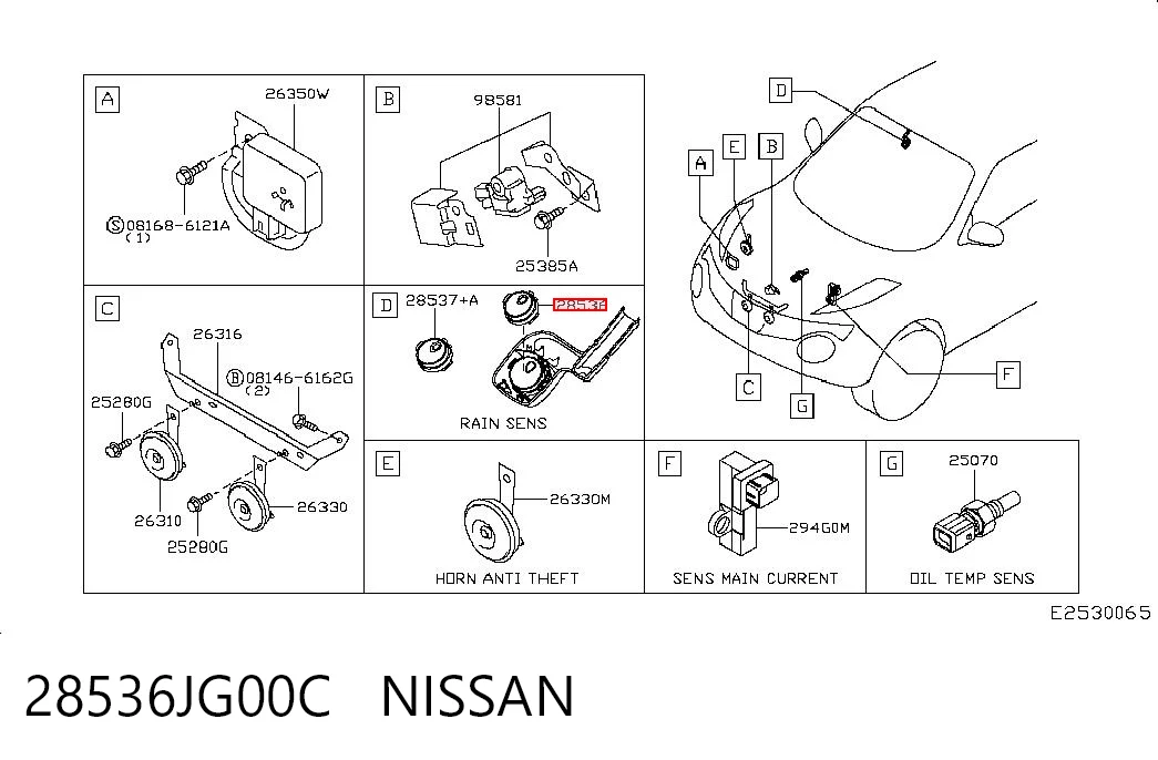 Do koszyka Czujnik deszczu Nissan X-Trail  T31