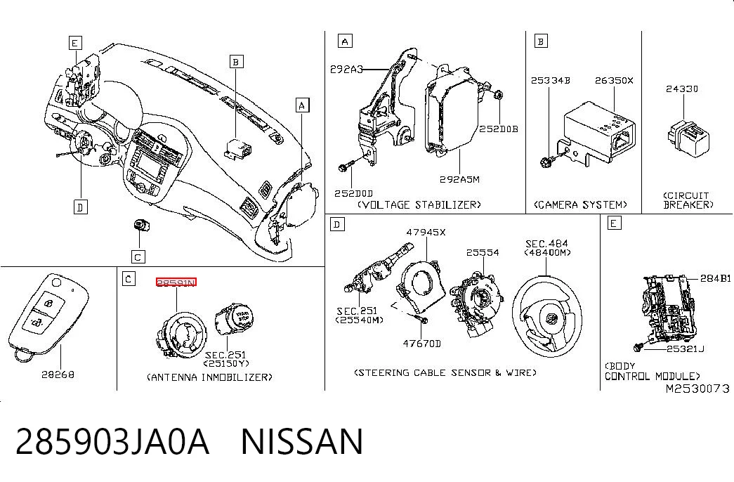 285903JA0A Nissan/Infiniti Antena (pierścień) immobilizera