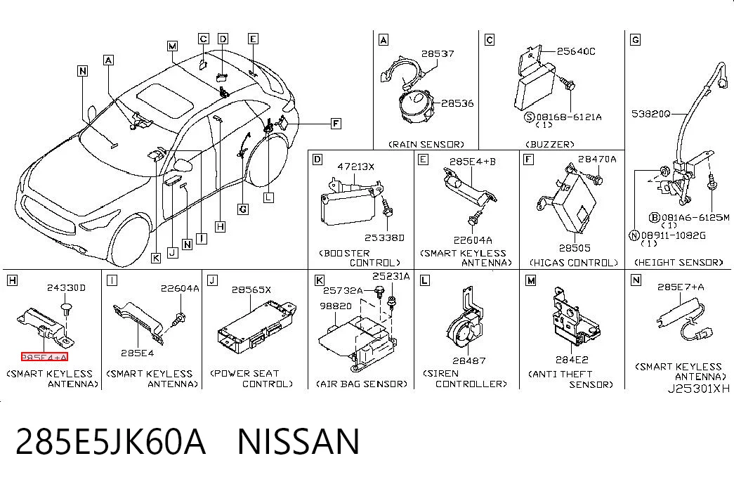 285E5JK60A Nissan/Infiniti Antena (pierścień) immobilizera