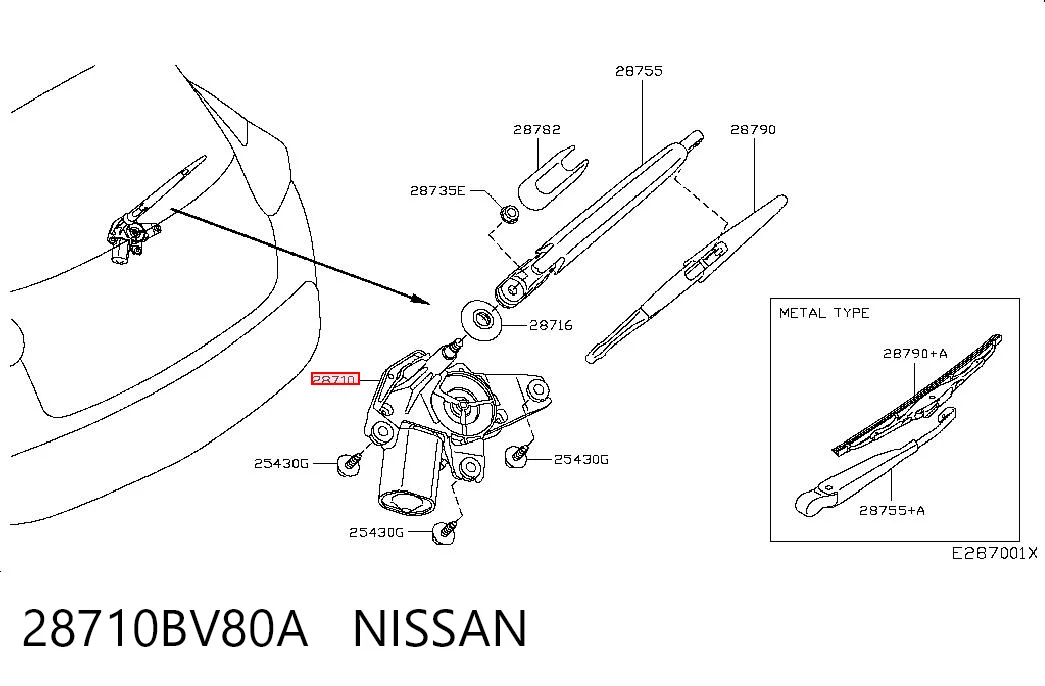 Silniczek wycieraczki tylnej szyby Nissan JUKE JPN