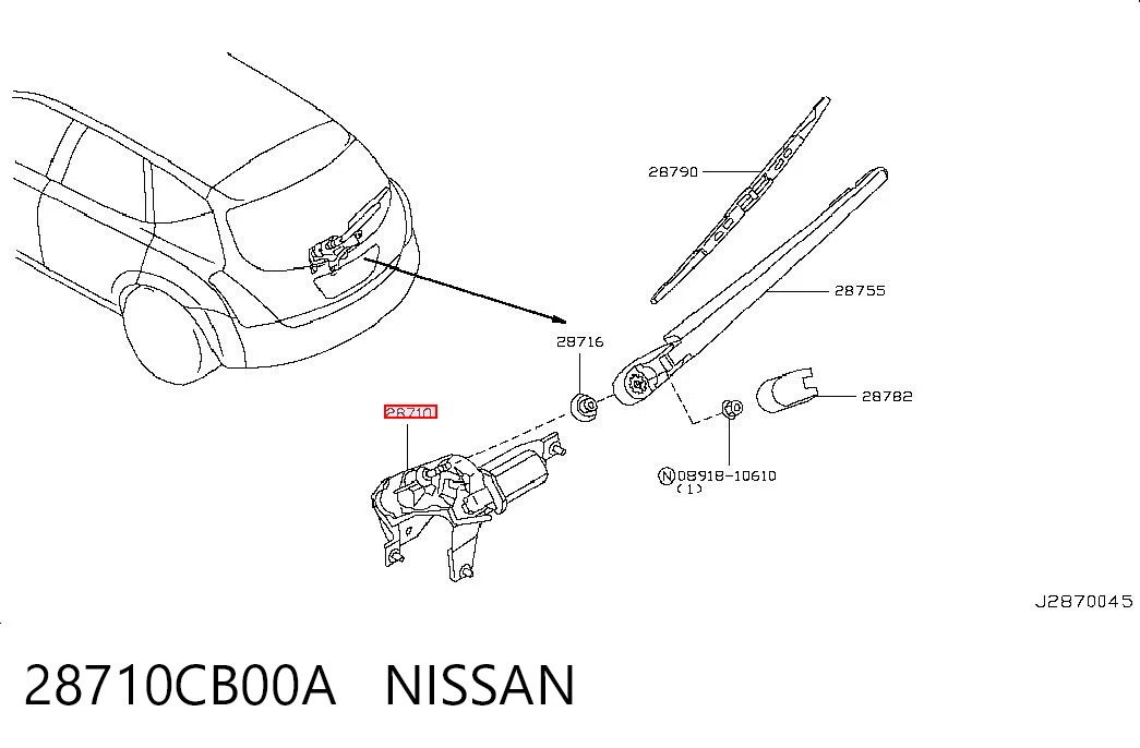 Kupić Silniczek wycieraczki tylnej szyby Nissan Murano  Z50 w dobrej cenie
